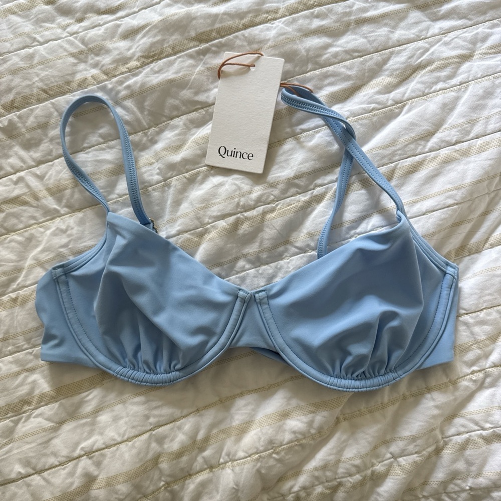 Quince Light Blue Women's bikini top